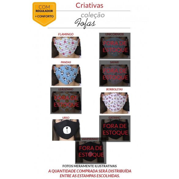 MÁSCARA DE PROTEÇÃO PREMIUM - FOFAS