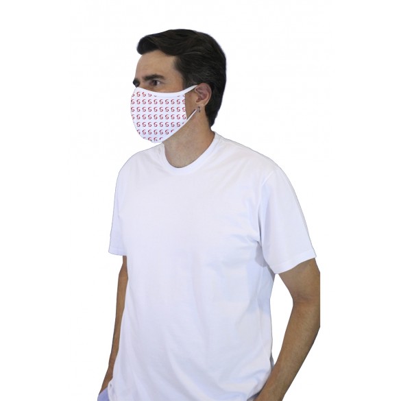 MÁSCARA DE PROTEÇÃO ANATÔMICA PERSONALIZADA - MALHA PP DUPLO  - ATACADO/ MÍNIMO 100 UND