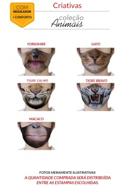 MÁSCARA DE PROTEÇÃO PREMIUM - ANIMAIS 