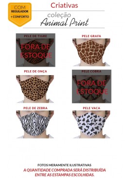 MÁSCARA DE PROTEÇÃO PREMIUM - ANIMAL PRINT 